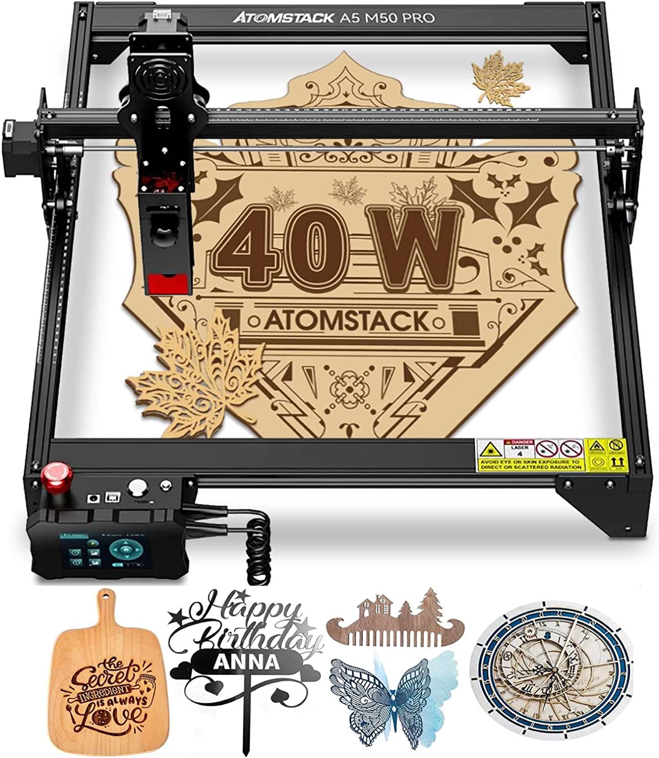 ATOMSTACK A5 Pro 40W Engraver, CNC 410x400mm Engraving Cutting Machine/Eye  Protection/Fixed-Focus 