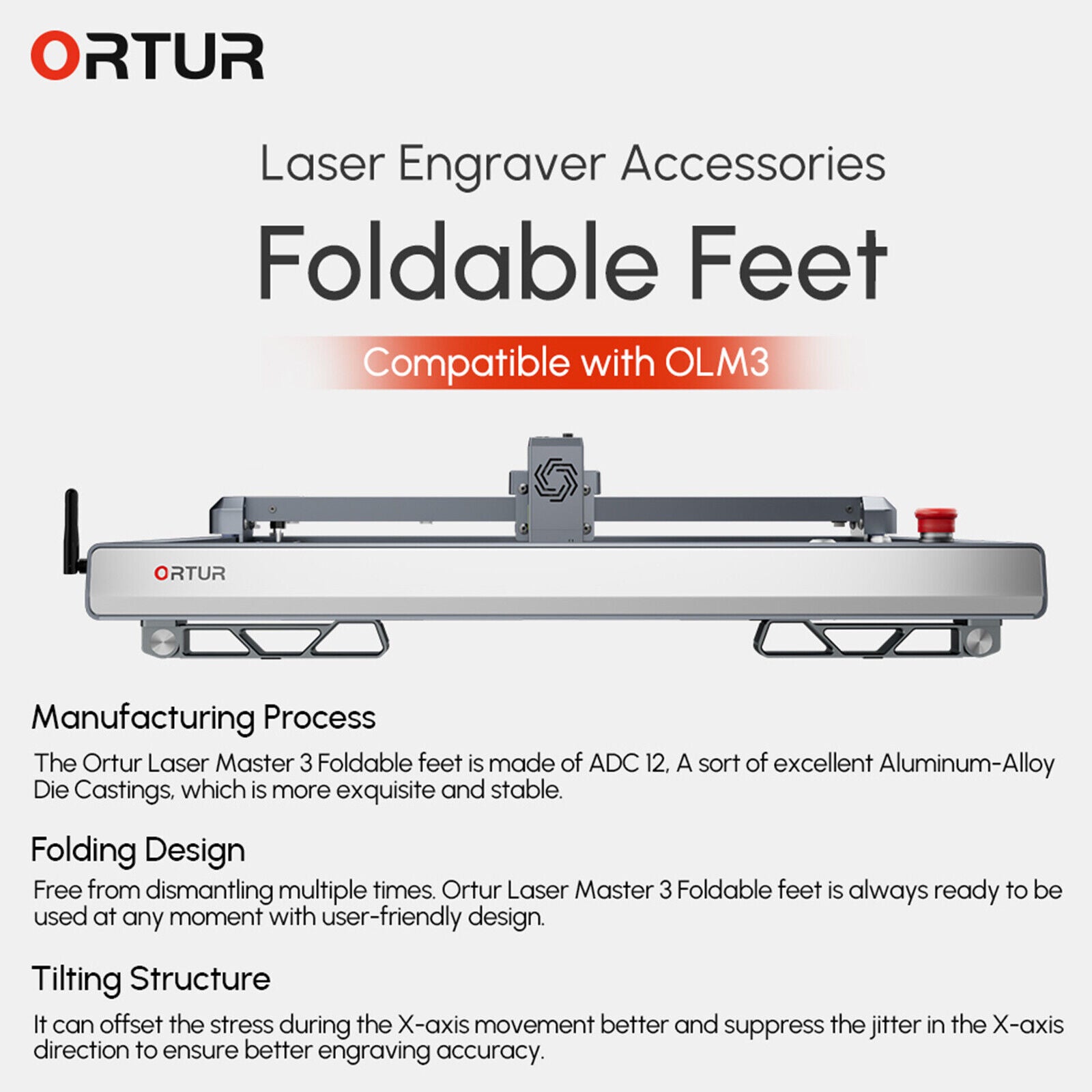 ORTUR Laser Master 3 Laser Engraver 10W + Foldable Feet