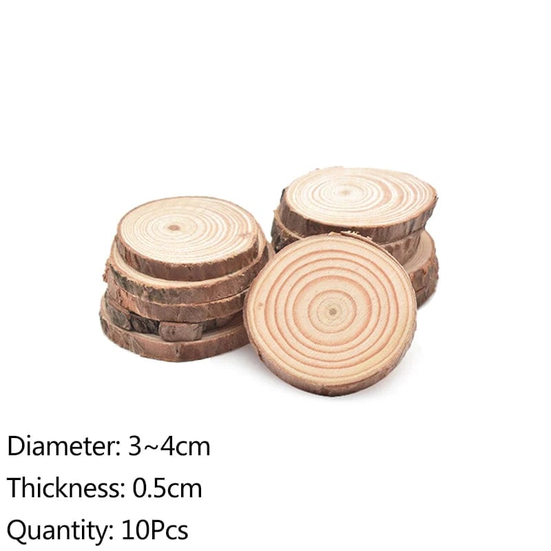 Unfinished Natural with Tree Bark Wood Slices 6 pcs Disc Coasters Wood  Coaster