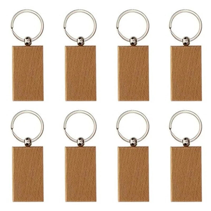 DIY Crafts: Bulk Wooden Wooden Keychain Blanks With Unfinished Ring Tags  From Weaverazelle, $12.98